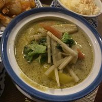 Green vegetable curry   at Black Cat Restaurant in Shanklin