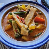 Thai red vegetable curry (we chose hot) at Black Cat Restaurant in Shanklin