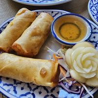 Vegetable spring rolls with tofu at Black Cat Restaurant in Shanklin