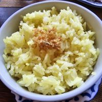 Ginger and garlic rice at Black Cat Restaurant in Shanklin