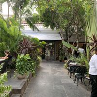 Outside  at Coromandel Cafe in Pondicherry