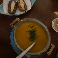 kürbis-kokos suppe  at DILL Vegan Gastronomie in Augsburg