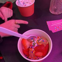 gingerbread with fruitt  at Yogaert in Flagstaff