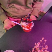 all 3 flavors! with fruits 🍉   at Yogaert in Flagstaff