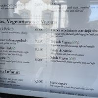 Photo of menu outside. Sorry for the reflections    at Príncipe do Alva in Coja