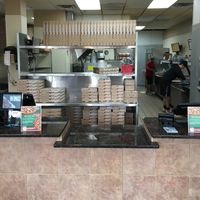 Ordering and pick up counter at Sarpino's Pizzeria in Eagan