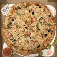Celebrating my veganniversary with the "Vegan Vegetarian" pizza. at Sarpino's Pizzeria in Eagan