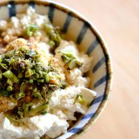 Tofu on rice at Shirakami Tofu  in Aomori