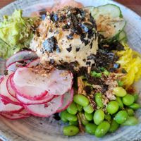 Poke bowl at Waterfront Tavern in Shellharbour