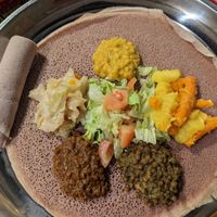Vegan platter at Lalibela Ethiopian Restaurant in Westminster