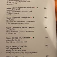vegan menu  at Mango Tree Cafe - SM North in Quezon City