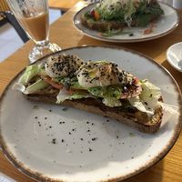 Hummus toast  at Patchwork in Barcelona