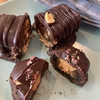 Vegan snickers and caramel bite  at East Road in Dublin