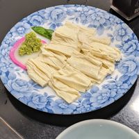 Raw Yuba sidedish (minus the fishcake) at Azuma in Nikko