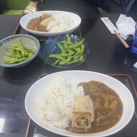 Yuba curry with mushrooms and rice   at Azuma in Nikko
