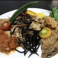 種まきからorganicの玄米　ベジカツ、手作りソース  at Daichi Nijiro だいちにじいろ in Wakayama