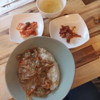 Bulgogi with rice at Vegan Insa - 비건인사 in Seoul