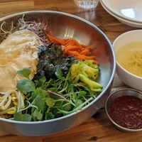 Bibimbap with "egg" at Vegan Insa - 비건인사 in Seoul