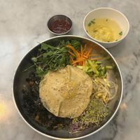Bibimbap with vegan egg  at Vegan Insa - 비건인사 in Seoul