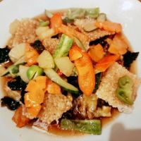 누룽지버섯탕수 at Vegan Insa - 비건인사 in Seoul