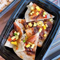 Scallion pancake with mango salsa- my fav thing! at Veggie Fun in Providence