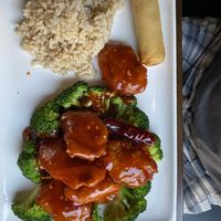 King pao tofu lunch  at Veggie Fun in Providence