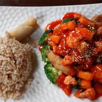 Sweet and sour chicken at Veggie Fun in Providence