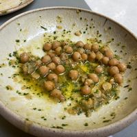 Chickpea dish (I forgot to snap the shot until halfway done😏) at Dopios  in Athens