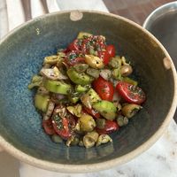 Greek salad (vegan without feta)  at Dopios  in Athens