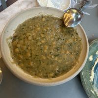 Chickpea stew (vegan option without cheese)  at Dopios  in Athens