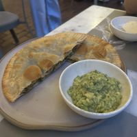 Fennel pie with avocado dip   at Dopios  in Athens