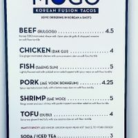 This is their menu. at MOGO Korean Fusion Tacos in Asbury Park