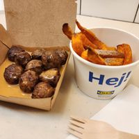 Meatballs and sweet potato fries at IKEA - Causeway Bay in Hong Kong Island