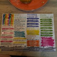 Menu at Vegan Dhaba in Birmingham