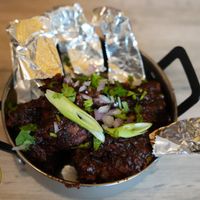 Lollipop chicken at Vegan Dhaba in Birmingham