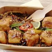 Crispy tufo stir fry at Vegan Dhaba in Birmingham