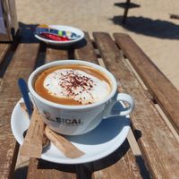 Cappuccino with soy milk at Bar do Bano in Porto