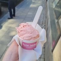 Strawberry-rhubarb sorbet at Syster Jakobs  in Lund