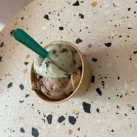 Chocolate mint and peanut chocolate  at Eisbrunnen - Vegan Ice Cream in Munich