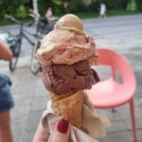 Peanutbutter + Jam, Chocolate mousse at Eisbrunnen - Vegan Ice Cream in Munich