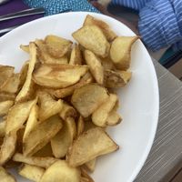chips! so salty and delicious   at Cala Luna Ristorante in Cala Gonone