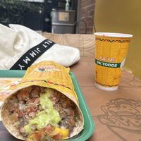 Vegan quinoa burrito and aqua de Jamaica   at El Carnal - Chapinero in Bogota