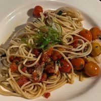 cherry tomato pasta with olive oil, delicious  at Balin Roofgarden in Sandakan