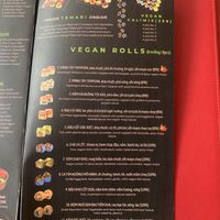 Vegan menu  at SushiLAB in Hanoi