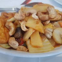 Fried bean curd and cashew nuts in szechuan sauce (spicy) at Kam Sang  in Scarborough