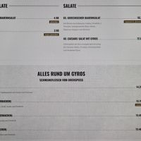 Speisekarte at Hellas Taverna in Untermeitingen