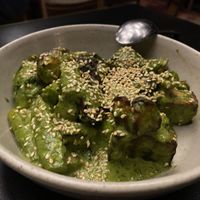 Green vegetables in sauce   at Maha Restaurant in Melbourne
