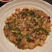 Lebanese garlic dumplings, mushrooms, pepper, pine nut burnt butter $24 at Maha Restaurant in Melbourne