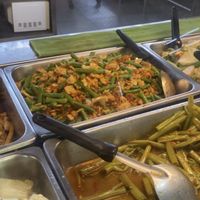 Delicious cooked vegan food   at Tawanthong Restaurant and Shop in Khon Kaen