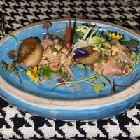 Pomelo salad with oyster mushroom  at Kroya in Siem Reap